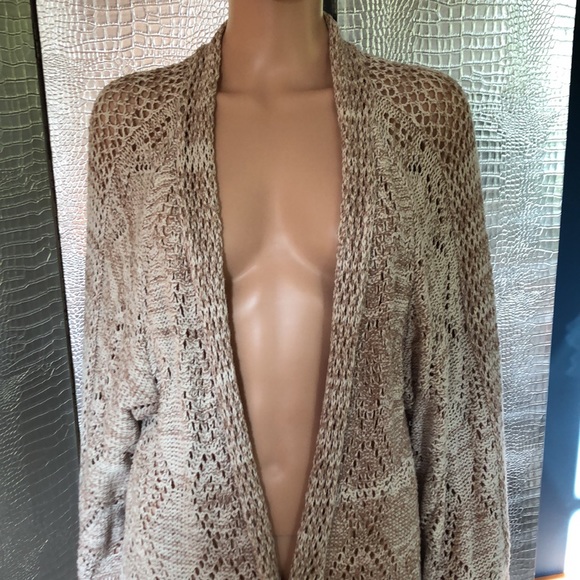 Roxy size L cotton knit caftan sweater - open front with no closures - Picture 2 of 6